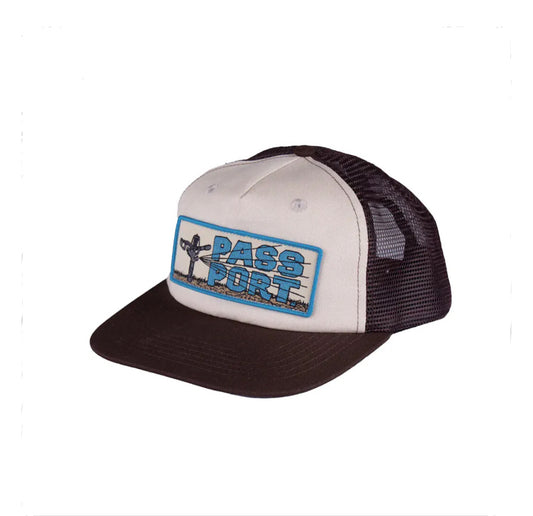 Pass~Port Water Restrictions Workers Trucker Cap - Chocolate / Off White