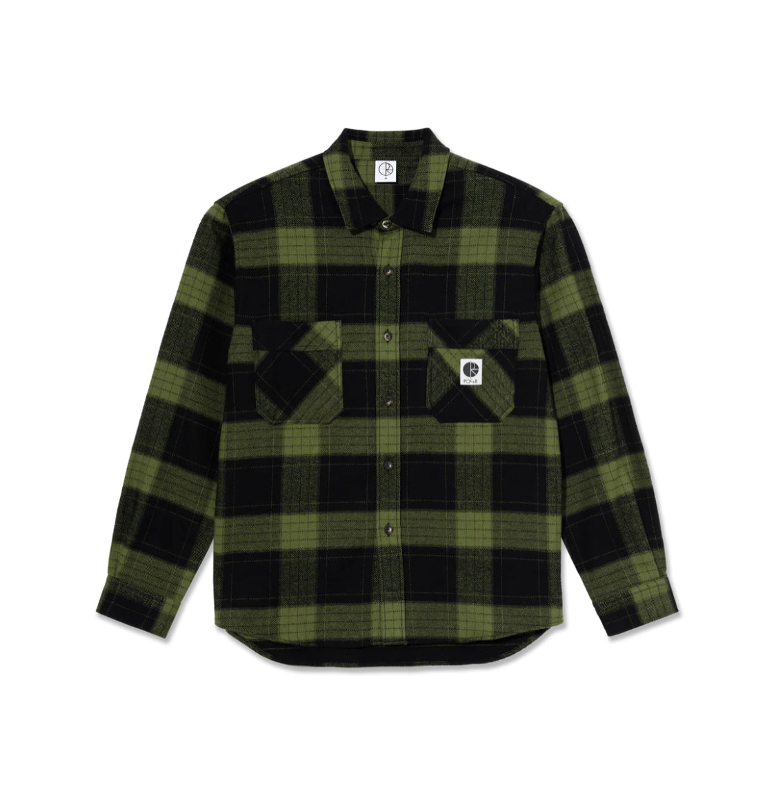 Polar Skate Co. Mike LS Flannel Shirt | Flannel - Black/Army Green