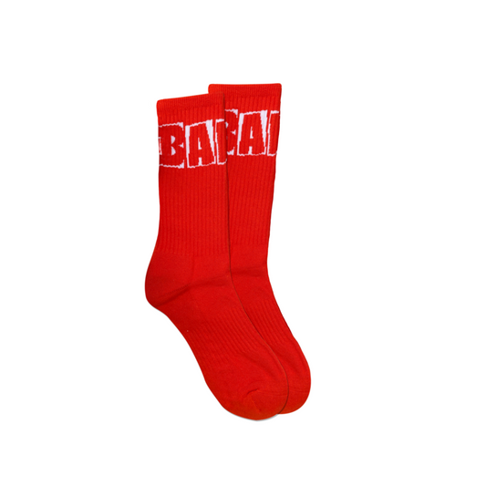 BAKER Brand Logo Crew Socks - Red